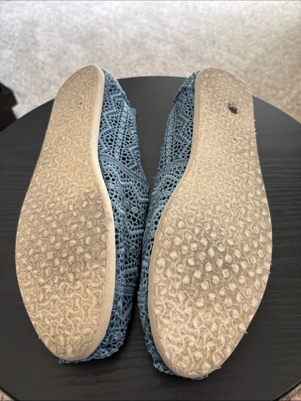 Toms Women's Crochet Slip-On Flats — Light Blue